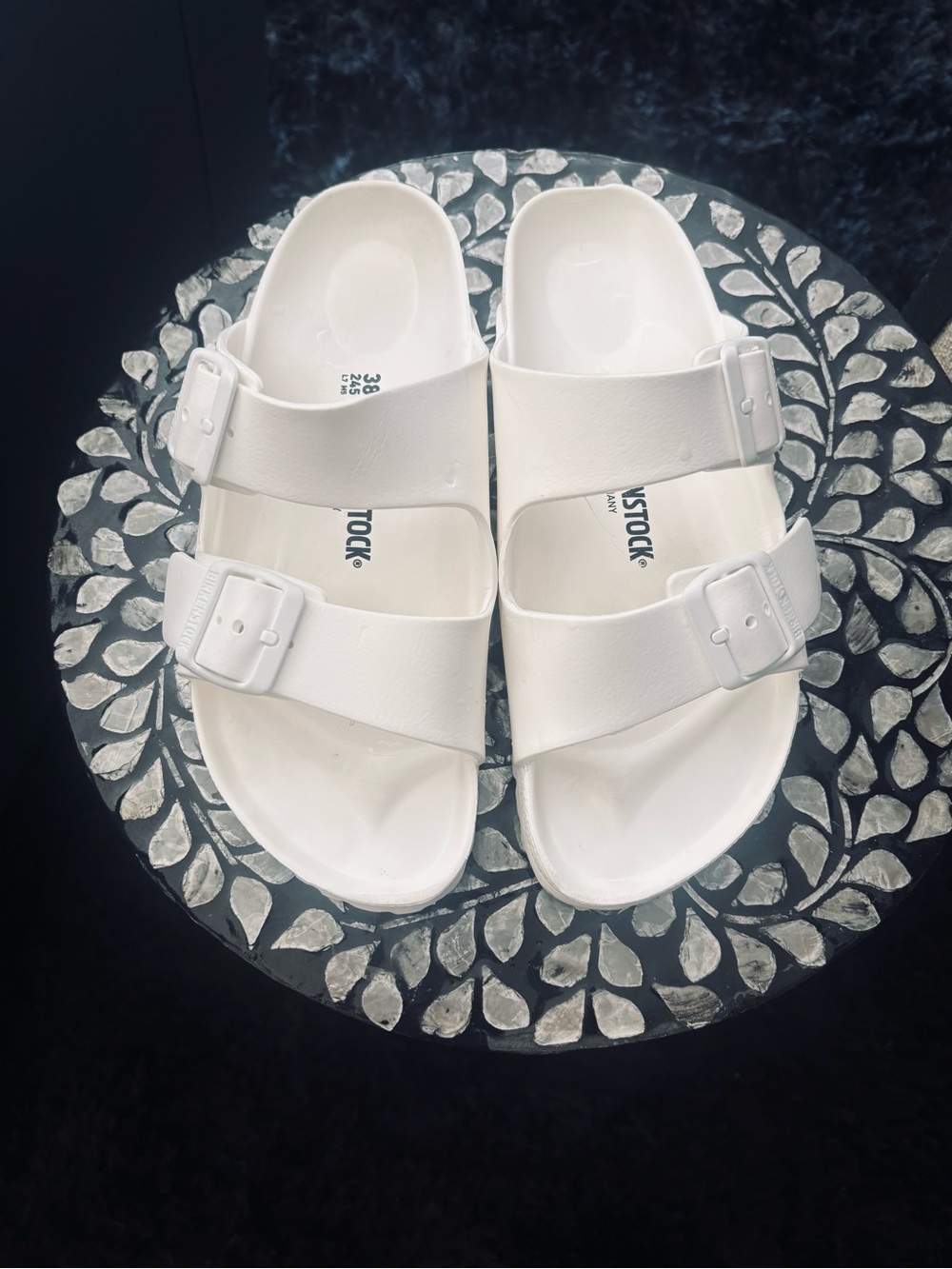 Birkenstock White Arizona EVA Slip-On Dual-Strap Sandals